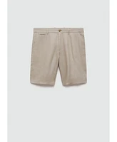 Mango Men's Linen Bermuda Shorts