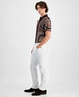 Guess Men's Slim-Straight White Denim Jeans