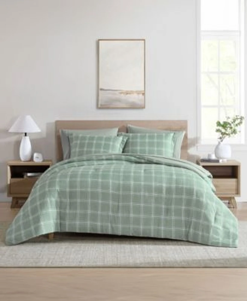 Swift Home Grid Plaid Reversible Comforter Set