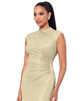 Betsy & Adam Women's Metallic Ruched Gown