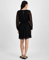 On 34th Women's Velvet Burnout-Dot Smocked Mini Dress, Exclusively at Macy's