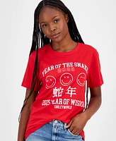 Grayson Threads, The Label Juniors' Lunar New Year Smiley Graphic T-Shirt