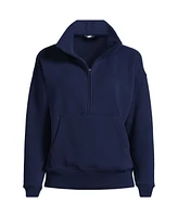 Lands' End Plus Serious Sweats Relaxed Long Sleeve Half Zip Sweatshirt