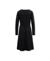 Hope & Henry Women's Long Sleeve Tie-Waist Knit Dress