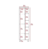 Depot E-shop Venus Mirror Linen Single Door Cabinet, Five External Shelves