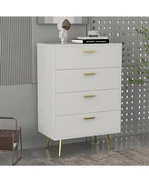 Homsee 4-Drawers Dark Brown Chest of Drawer Accent Storage Cabinet