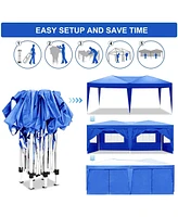 Slickblue Pop-Up Canopy Tent - Portable Outdoor Folding Party with 6 Removable Sidewalls & Carry Bag