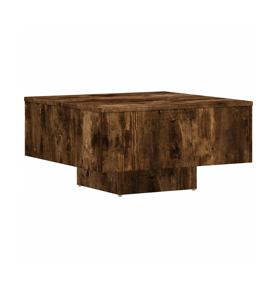 vidaXL Coffee Table Smoked Oak 23.6"x23.6"x12.4" Engineered Wood