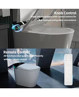 Lalahoo Smart Toilet Bidet with Tank Built in, Auto Open Close Lid, Foot Sensor, Heated Seat, Warm Water Sprayer & Dryer, Aromatherapy System, Modern