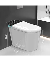 Lalahoo Smart Toilet Bidet with Tank Built in, Auto Open Close Lid, Foot Sensor, Heated Seat, Warm Water Sprayer & Dryer, Aromatherapy System, Modern