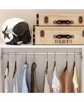 Famapy 3-Door Bedroom Armoire Wardrobe Closet Cabinet with Hanging Rod, Drawers