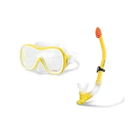 Intex Wave Rider Hypoallergenic Latex Free Mask & Easy Flow Snorkel Set (2 Pack)