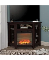 Mondawe 45 Tv Stand with 18" Fireplace-120lb Top, Storage, Full Remote, 3 Flame, 5000 Btu Heat,Timer