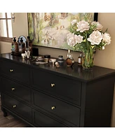 Homsee 6-Drawers White Wood Chest of Drawer Storage Cabinet Organizer
