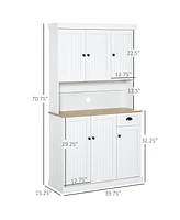 Homcom 71" Buffet with Hutch, Kitchen Pantry Storage Cabinet with Drawer