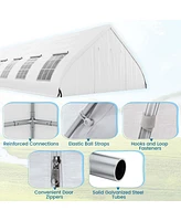 Costway 20'X40' Peach Shaped Party Tent Heavy-duty Wedding Canopy with Zipper Doors