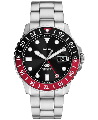 Fossil Men's Gmt Blue Stainless Steel Watch, 46mm