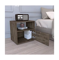 Depot E-Shop Canadian Nightstand 20"H, Superior Top, Open Shelf, One Cabinet