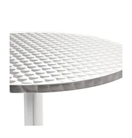 vidaXL Patio Table Silver 23.6"x27.6" Aluminum