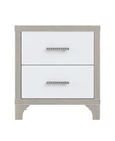 Slickblue Elegant High Gloss Nightstand with Sleek Metal Handle