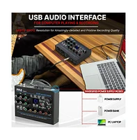 Pyle Professional Usb Audio Interface with Mic/Line, Guitar, Aux, and Rca Inputs