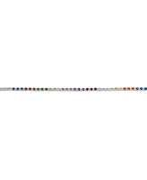 Bling Jewelry Natural Multicolor Citrine, Peridot, Garnet, Aquamarine, & Amethyst Heart Shape Tennis Bracelet .925 Sterling Silver 7 Inch
