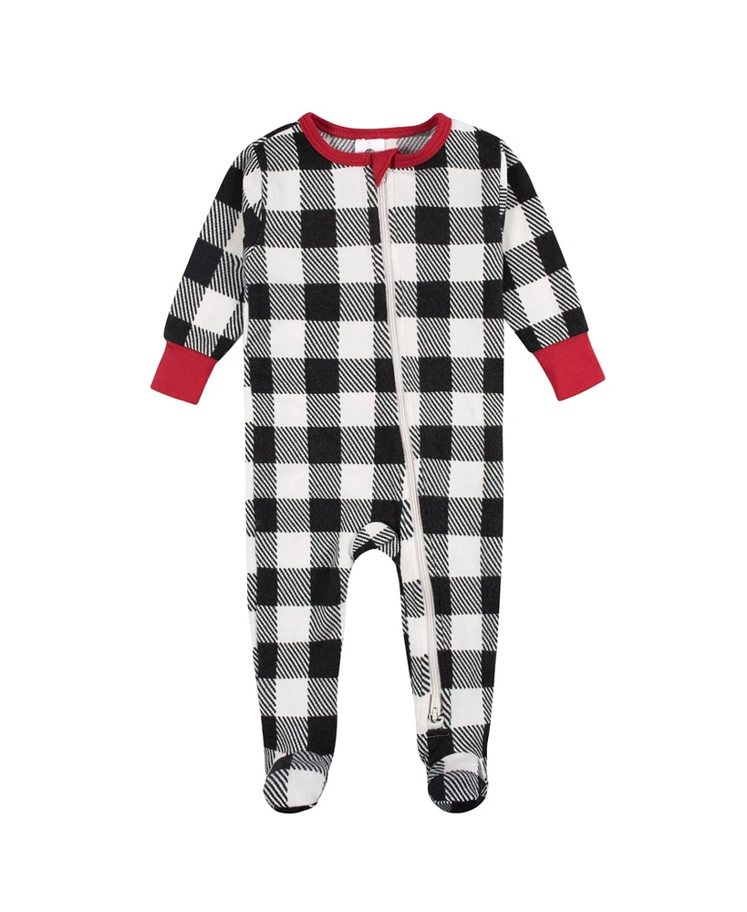 Gerber Baby Girls Holiday Family Pajamas Neutral One Piece Footed