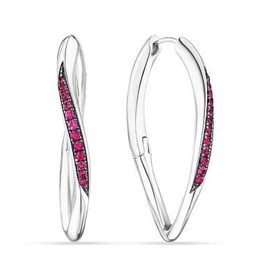 Judith Ripka Nova Hoop Earrings with Ruby