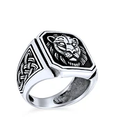 Bling Jewelry Masculine King of Jungle Lion Ring .925 Sterling Silver