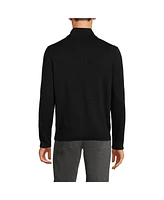 Lands' End Men's Long Sleeve Fine Gauge Cotton Quarter Zip Sweater