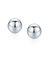 Bling Jewelry Basic Simple Round Bead Ball Stud Earrings For Women Polished .925 Sterling Silver