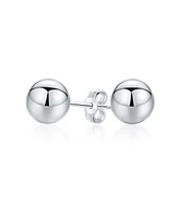 Bling Jewelry Basic Simple Round Bead Ball Stud Earrings For Women Polished .925 Sterling Silver