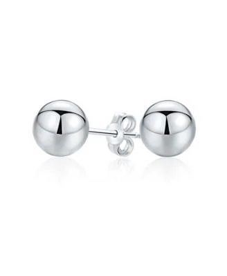 Bling Jewelry Basic Simple Round Bead Ball Stud Earrings Polished .925 Sterling Silver