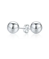 Bling Jewelry Basic Simple Round Bead Ball Stud Earrings Polished .925 Sterling Silver