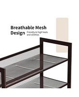 Costway -Tier Shoe Rack Adjustable to Flat Slant Shoe Organizer Holder Stand