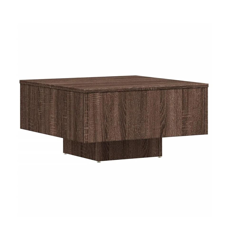 vidaXL Coffee Table Brown Oak 23.6"x23.6"x12.4" Engineered Wood