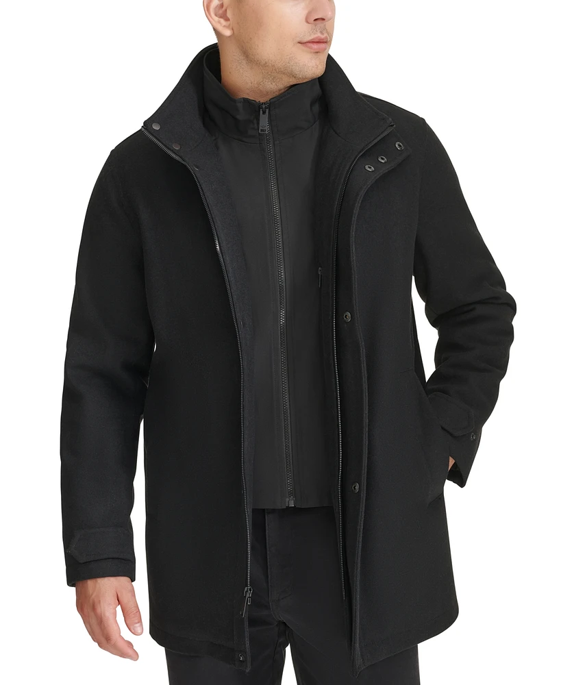 Dockers Men's 3/4-Length Car Coat with Full-Zip Bib