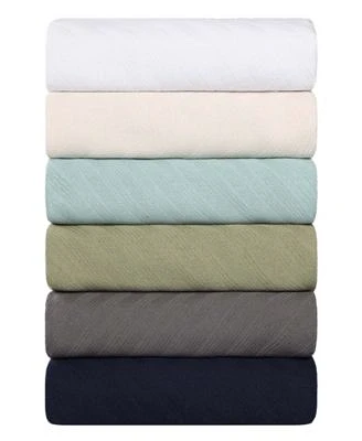 Superior Milan Cotton Jacquard Dobby Weave Textured Striped Lightweight Woven Blanket