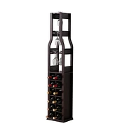 Kings Brand Furniture Granger Wine Rack - 12 Bottle Wine Bar Cabinet, Dark Cherry