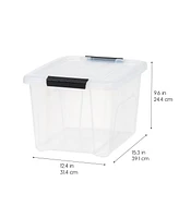 Iris Usa 6 Pack 19qt Clear View Plastic Storage Bin with Lid and Secure Latching Buckles