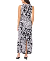 Vince Camuto Women's Printed Keyhole Sleeveless Maxi Dress