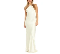 Morgan & Company Juniors' Halter-Neck Slip Dress