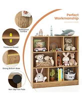 Costway 8-Cube Bookcase 41" Wooden Toy Storage Organizer for Kids Bookshelf