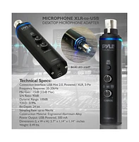 Pyle Xlr-to-usb Microphone Adaptor, Usb Mic Interface with Volume Control and +48V Phantom Power