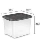 Sterilite ShelfTotes 50 Quart Clear Latched Plastic Storage Container, (6 Pack)