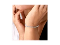 Hollywood Sensation Round Cut Cubic Zirconia Tennis Bracelet for Women with White Diamond Round Cut Cubic Zirconia