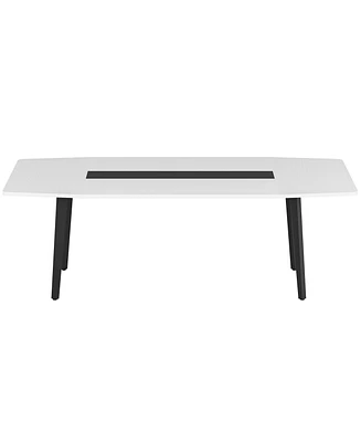 Tribesigns 70" Executive Desk, Modern Office Computer Desk with Sturdy Metal Legs, Large Boat Shaped Study Writing Desk Workstation for Home Office