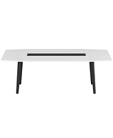 Tribesigns 70" Executive Desk, Modern Office Computer Desk with Sturdy Metal Legs, Large Boat Shaped Study Writing Desk Workstation for Home Office