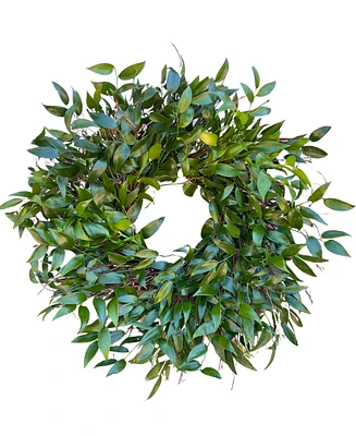 GreenishBlu Long Lasting Italian Ruscus Real Wreath, 22"