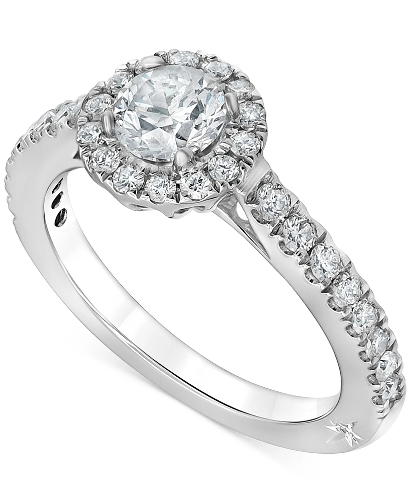 Diamond Halo Engagement Ring (1-1/4 ct. t.w.) in 18k White Gold